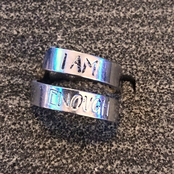 I AM ENOUGH , silver ring . - Picture 1 of 4
